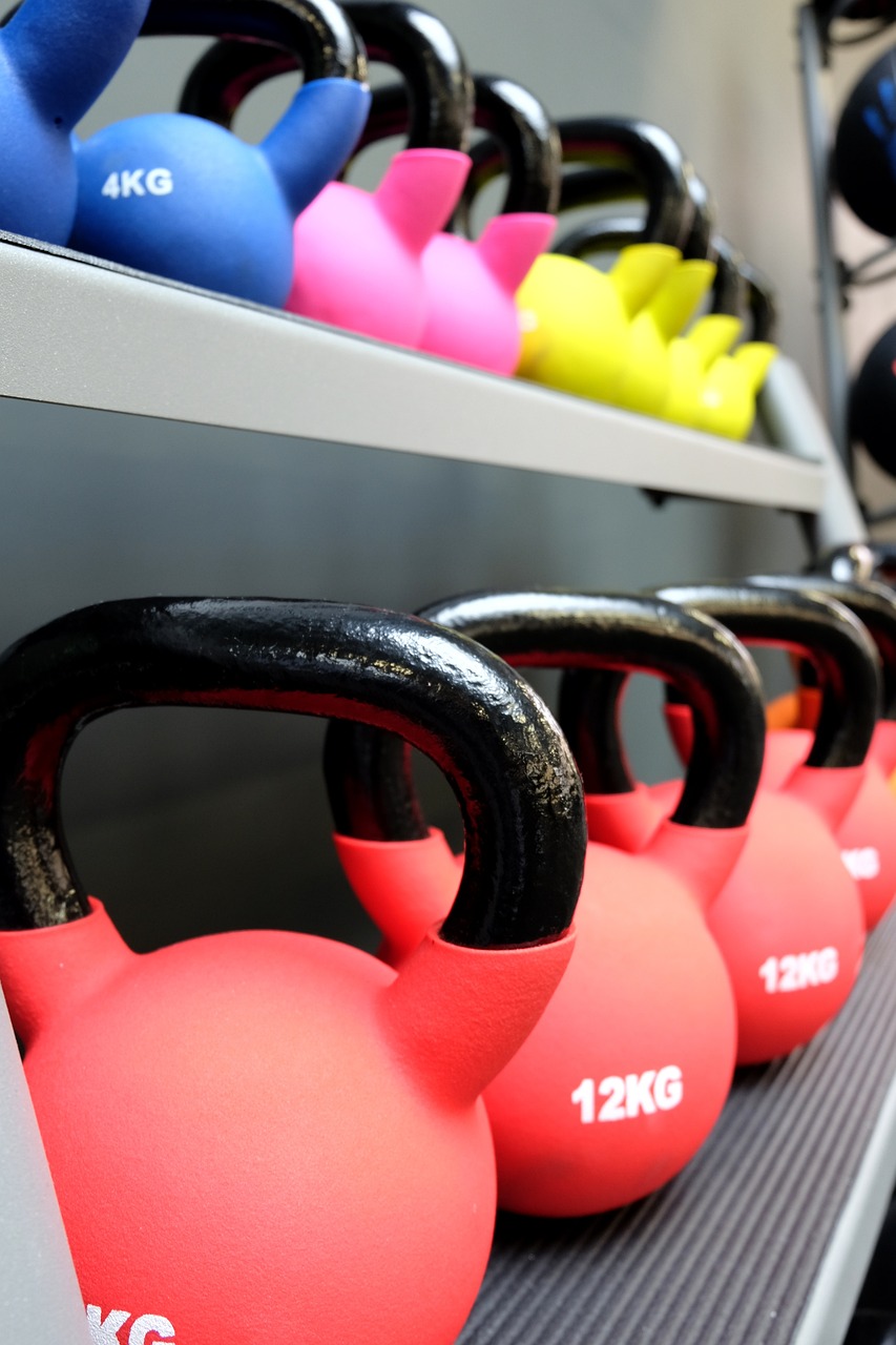 Kettlebells i många olika vikter